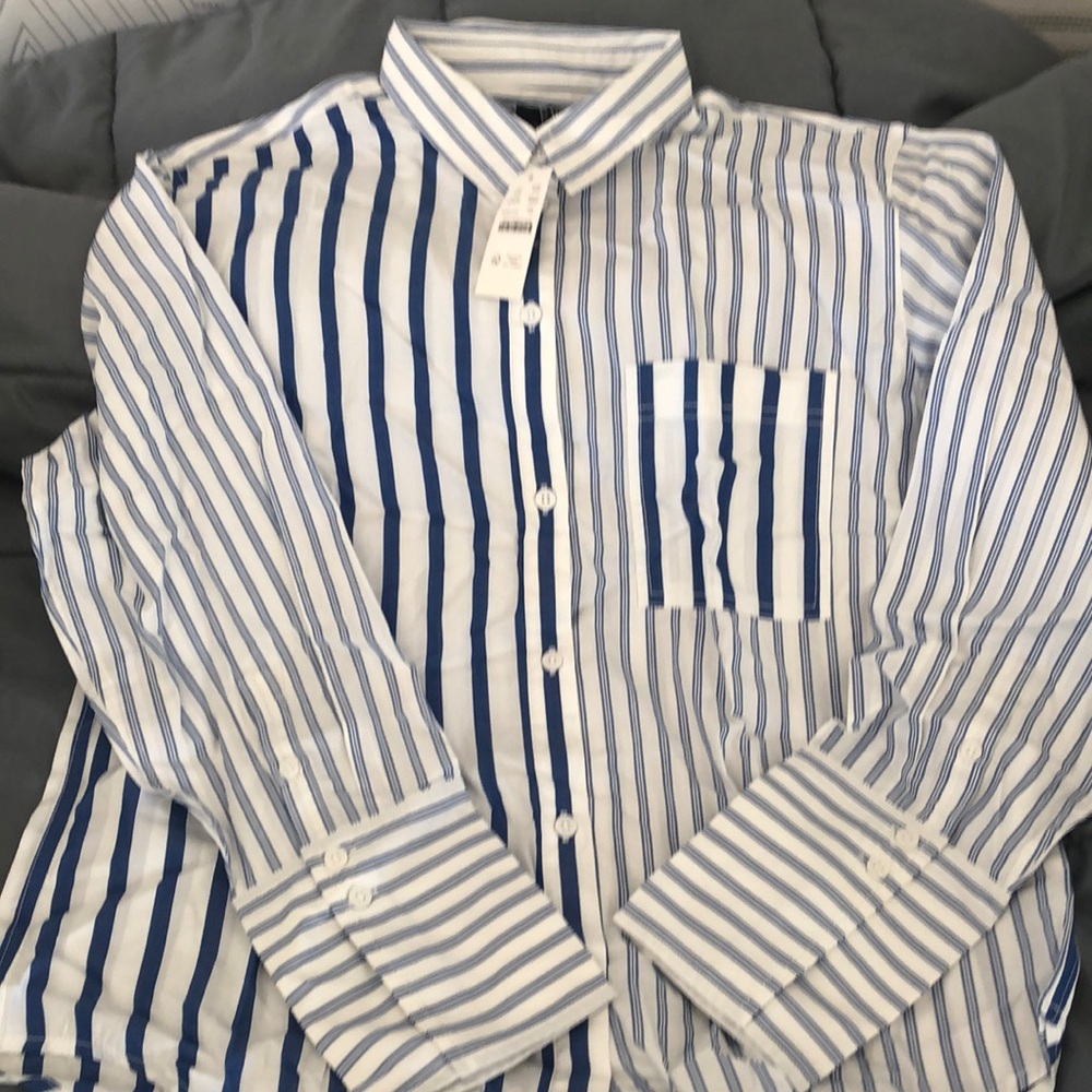 J Crew striped blue blouse size 10 brand new